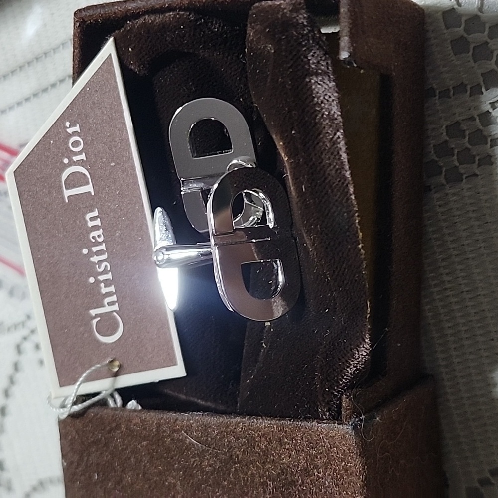 Christian Dior Silver tone CD Cufflinks
